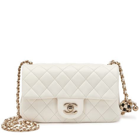 chanel pearl crush bag white|chanel flap bag sizes.